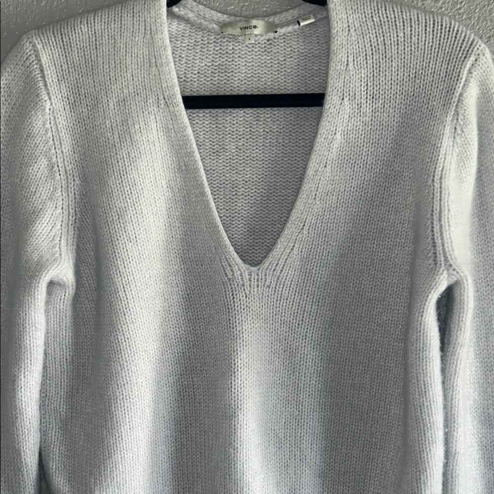 Vince Soft Cream V-Neck Sweater